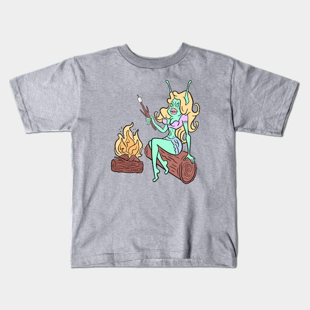 Camping Cutie Kids T-Shirt by Sasha Banana 